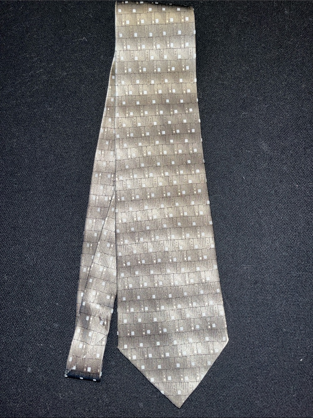 Haggar Dark Green Geometric Tie